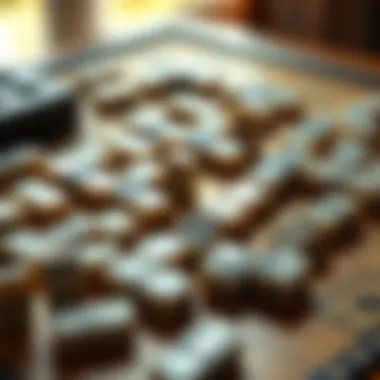 A strategic layout of dominoes on a table, emphasizing game tactics and moves.