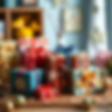 Colorful and unique gift boxes representing different themes and occasions