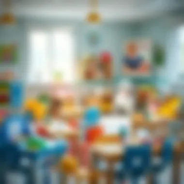 Classroom Environment Enriched with Educational Toys A bright classroom setting with various educational toys