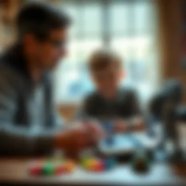 A parent guiding a child in choosing games wisely