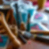 Tools and materials for Ebru art