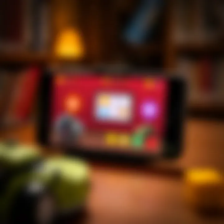 An educational mobile game screen highlighting learning elements, fostering cognitive development.