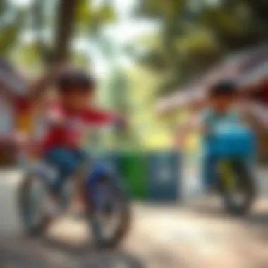 An educational play session using Zozo bicycles.