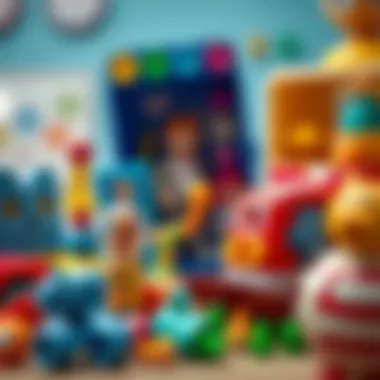 Close-up of educational toys promoting creativity