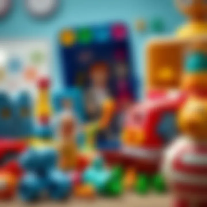 Close-up of educational toys promoting creativity