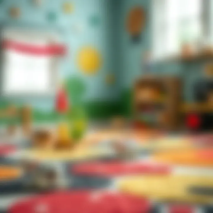 Educational elements integrated within a farm rug design