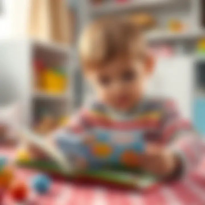 Child engaging with Fisher Price activity book