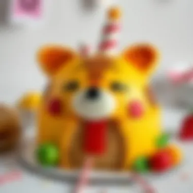 Fun animal-shaped cake for kids' birthday party