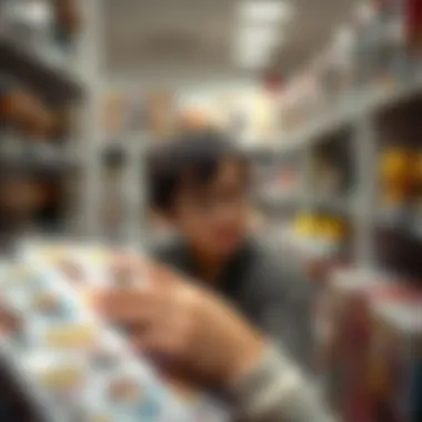 A person browsing through a Funko Pop catalog