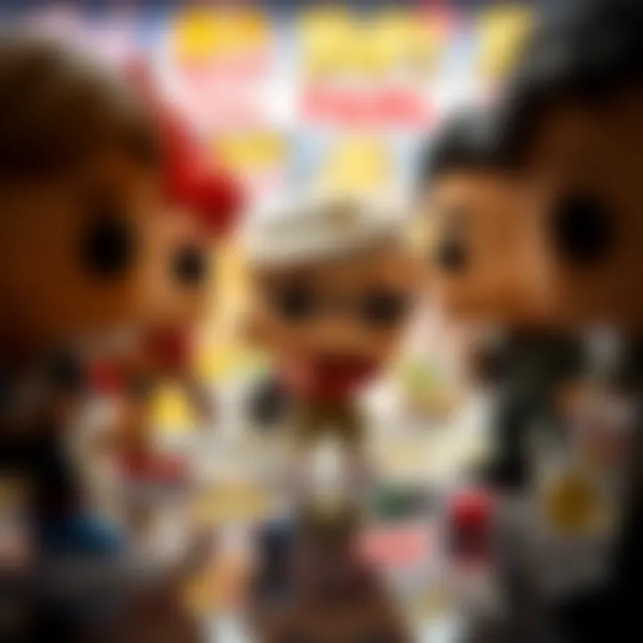 A close-up view of Funko Pop figures with price tags