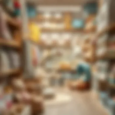 A cozy corner of a baby store with accessories and essentials