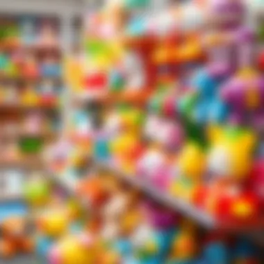 A vibrant display of baby toys in a Gaziemir store