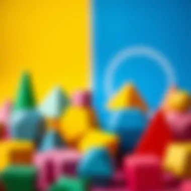 Colorful geometric shapes toys for children.