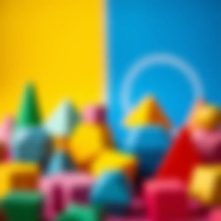 Colorful geometric shapes toys for children.