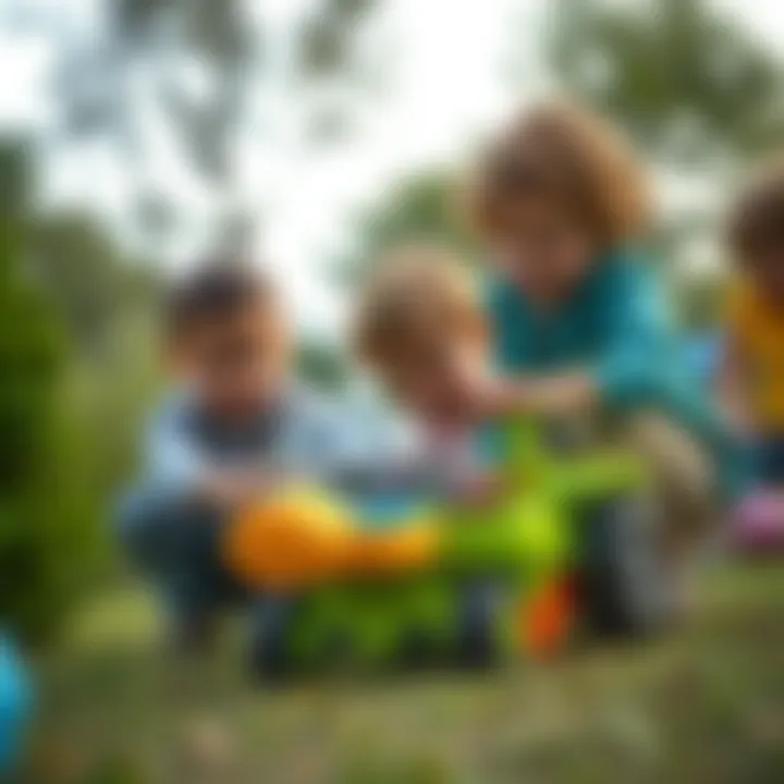 Children engaging with the Globber 4 in 1 toy in an outdoor setting