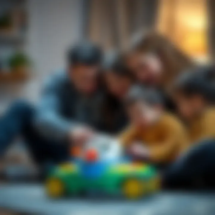 Parents observing their children using the Globber 4 in 1 toy