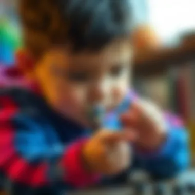 Close-up of a child playing with a Goo Jit Zu Marvel figure, showcasing its unique texture