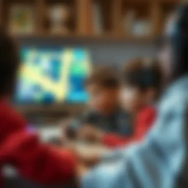 Children engaged in safe and educational gaming