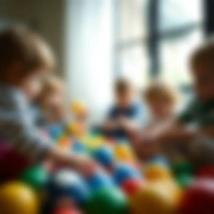 Creative Play with Toy Balls Children engaging in creative play with balls