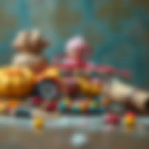 Creative handmade gift with colorful materials