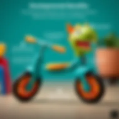 Infographic illustrating the developmental benefits associated with the Happy Dino tricycle for children