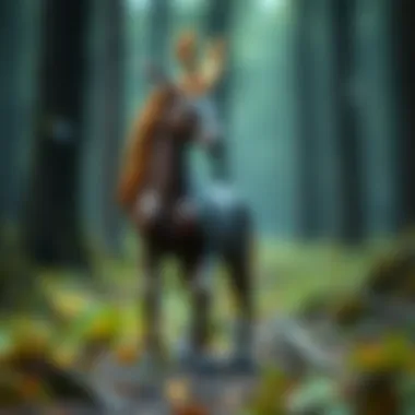 Centaurs: Guardians of the Forbidden Forest A striking centaur standing in the Forbidden Forest, symbolizing mythical origins.