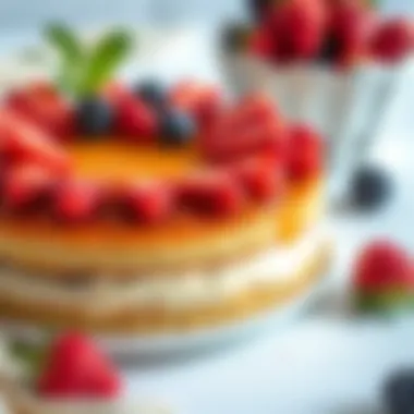 Healthy fruit cake decorated with fresh berries