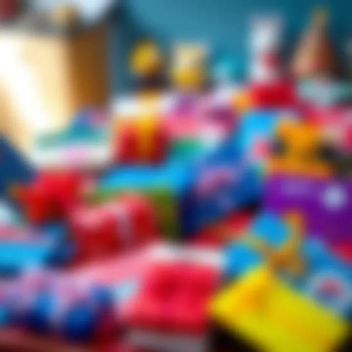 A colorful array of gift cards displayed stylishly