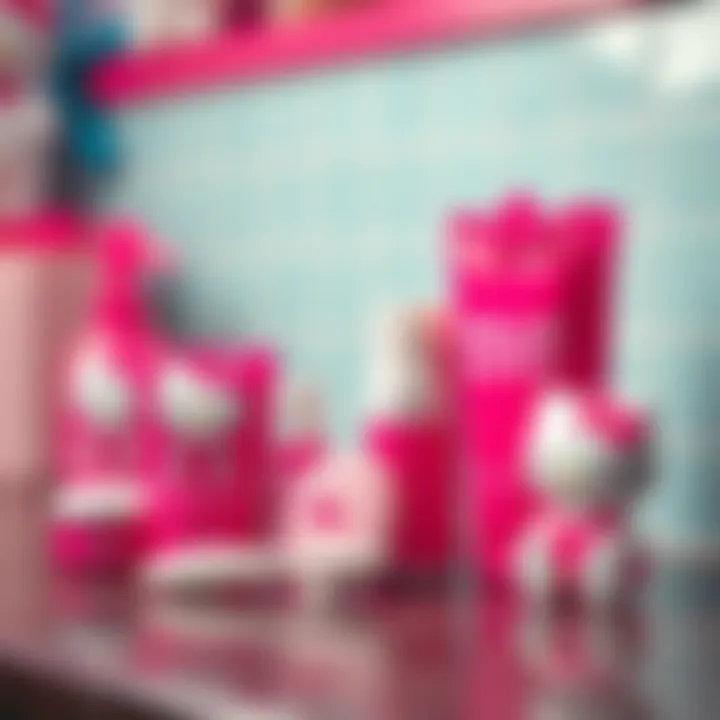 Brightly packaged Hello Kitty grooming items