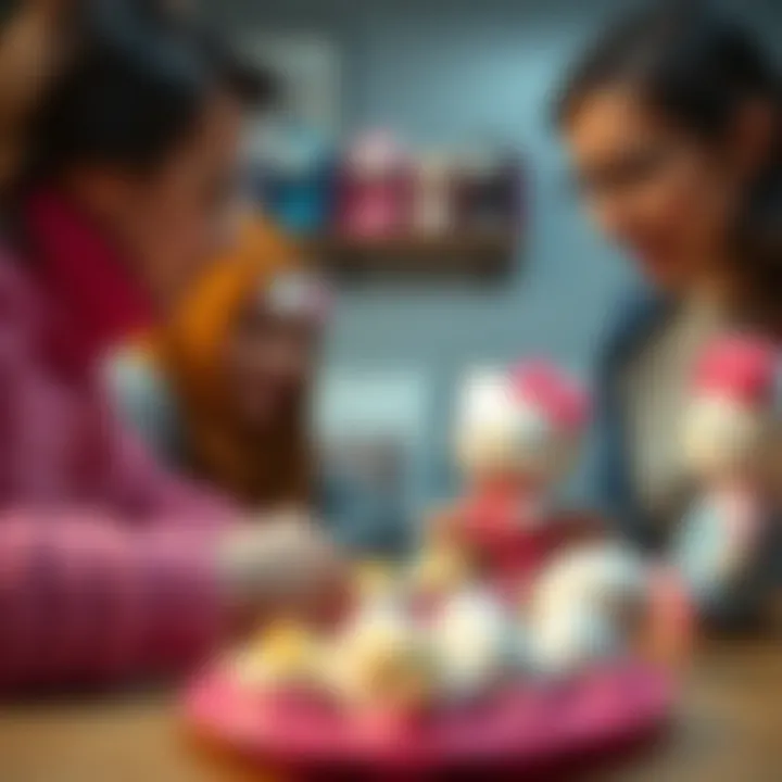 Parents discussing the benefits of Hello Kitty eggs