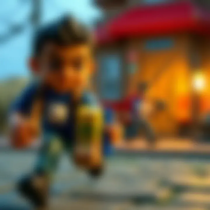 A thrilling moment of evasion with the neighbor in pursuit