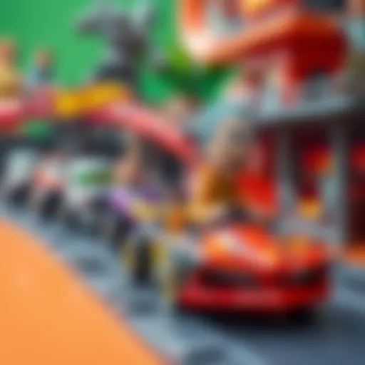 Dynamic Hot Wheels track with Rick and Morty characters