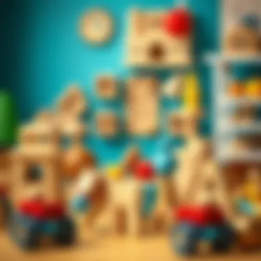 A vibrant display of IKEA wooden toys showcasing creativity and fun