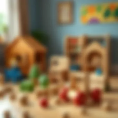 An array of educational wooden toys that stimulate child development