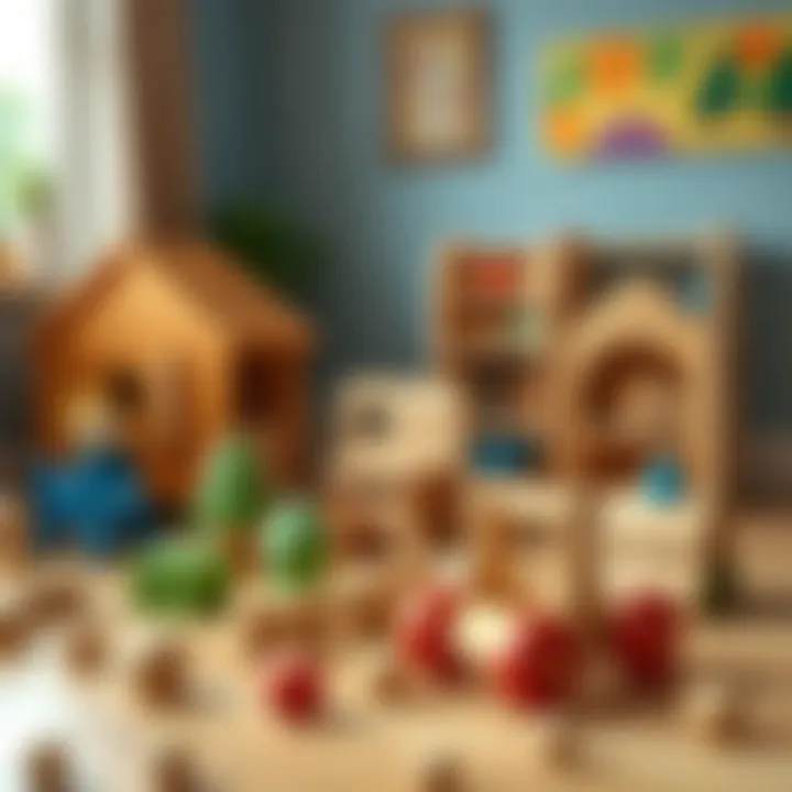 An array of educational wooden toys that stimulate child development