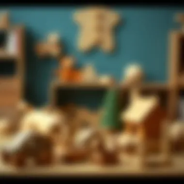 Parents choosing safe and durable wooden toys for their children