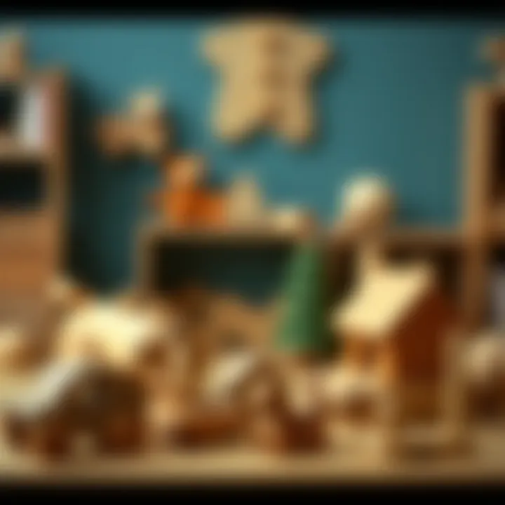 Parents choosing safe and durable wooden toys for their children