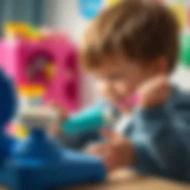 Imaginative Exploration in Dental Care Child engaging in imaginative dental play