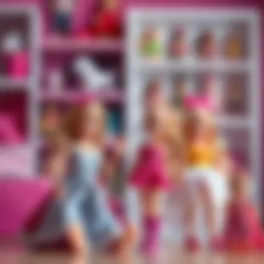 An illustration depicting the influence of Barbie dolls on child development.