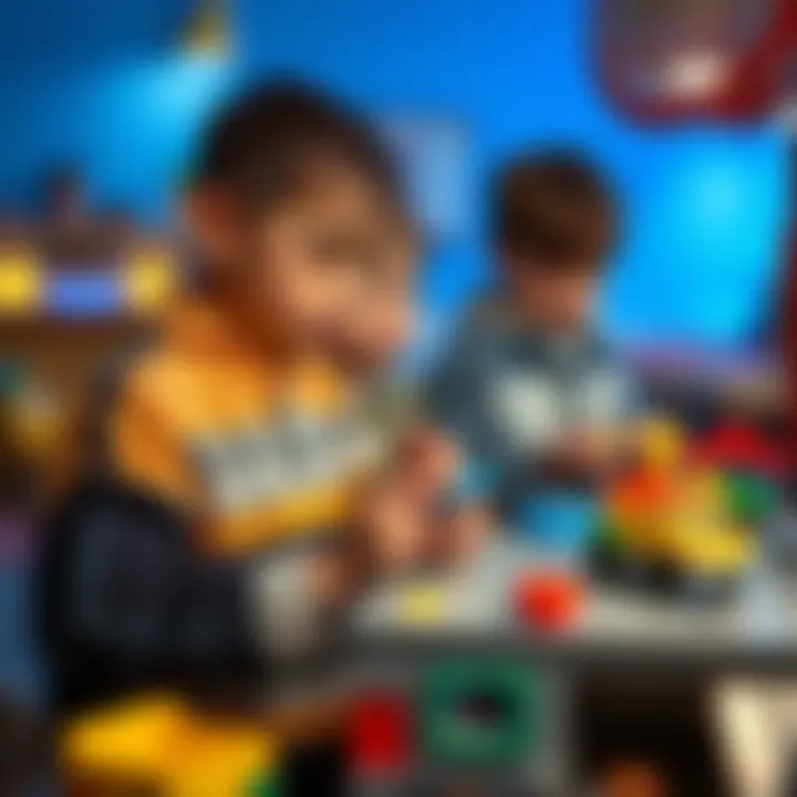 Interactive play session showing children engaged with a garage set