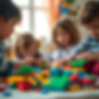 Children engaging with Kaplan Lego blocks