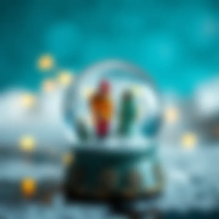 Elements of a snow globe design