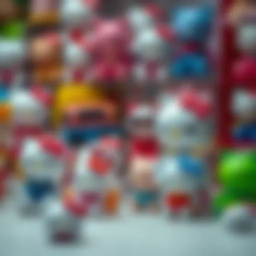 A colorful display of Karaca Hello Kitty toys