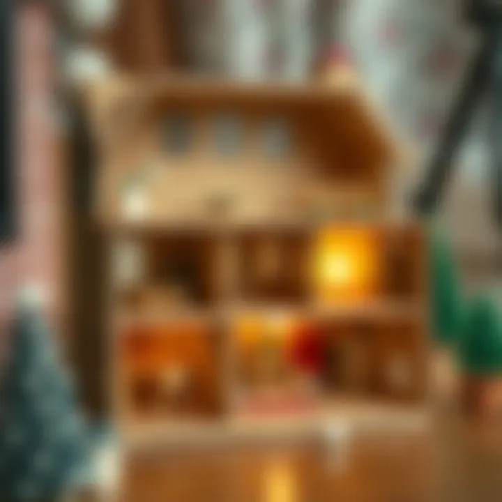 Finished cardboard dollhouse ready for play