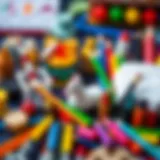 Colorful assortment of art supplies for creativity