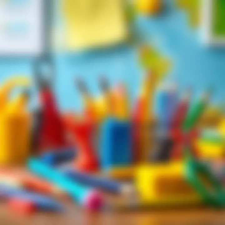 Educational tools included in a stationery set