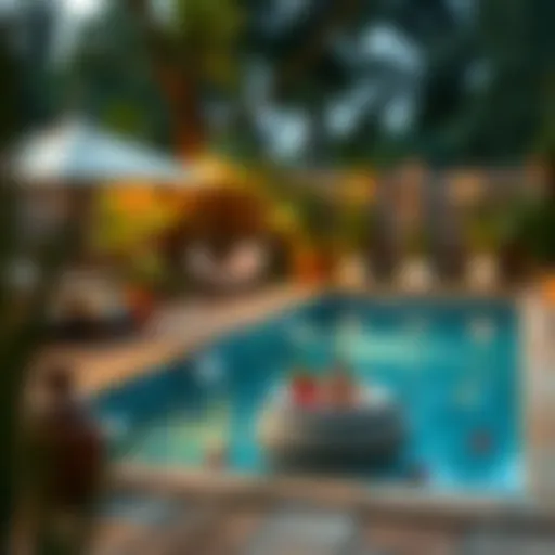 A serene backyard pool setup