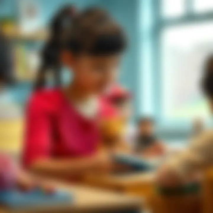 Teacher utilizing puppet books in a classroom setting