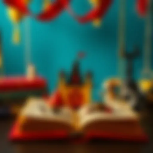 A vivid illustration of a puppet book capturing the essence of storytelling