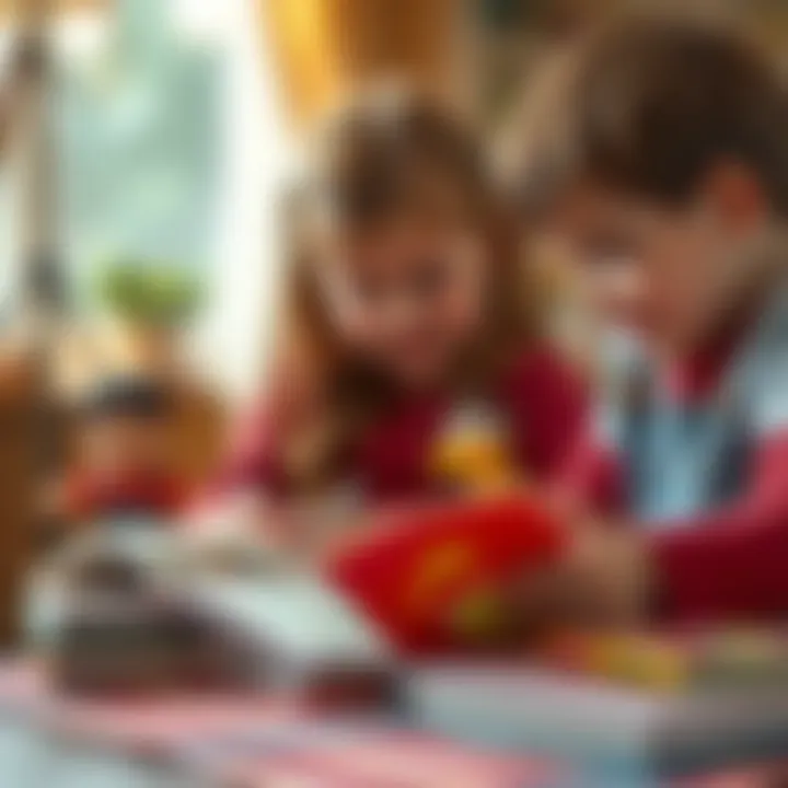 Children engaging with puppet books, showcasing interaction and imagination